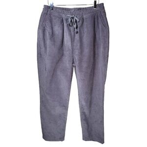 Corduroy Straight Leg Relaxed Fit Joggers in Dark Grey